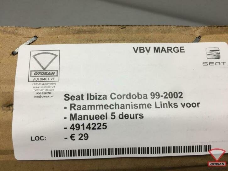 seat ibiza cordoba 99 02 raammechanisme manueel links voor n, Gebruikt, Autovia A-2, Km 585 585
08760  Martorell, ES, Ophalen of Verzenden