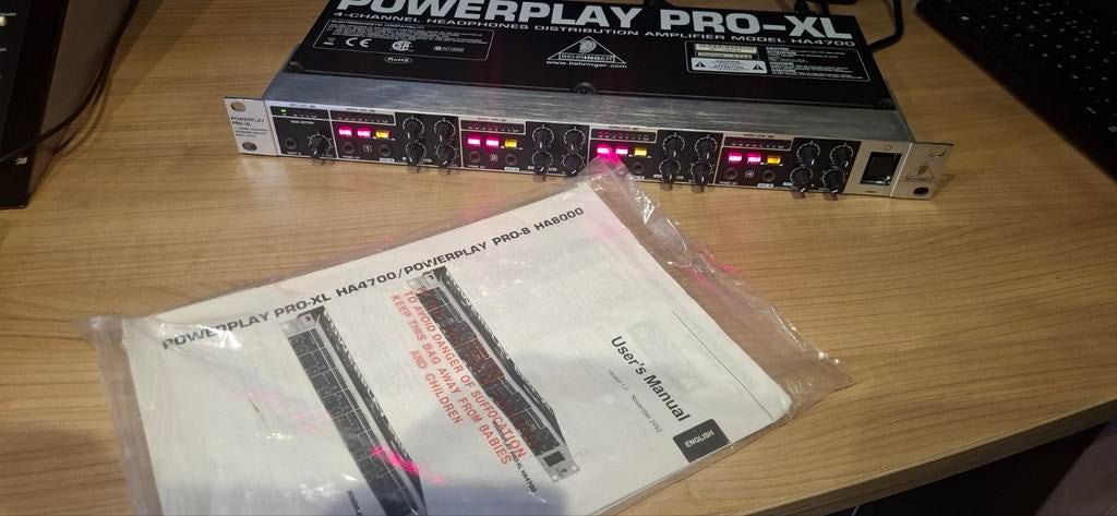 1x Behringer POWERPLAY PRO-XL HA4700 Hoofdtelefoonversterker, Ophalen of Verzenden, Gebruikt, Minder dan 500 watt