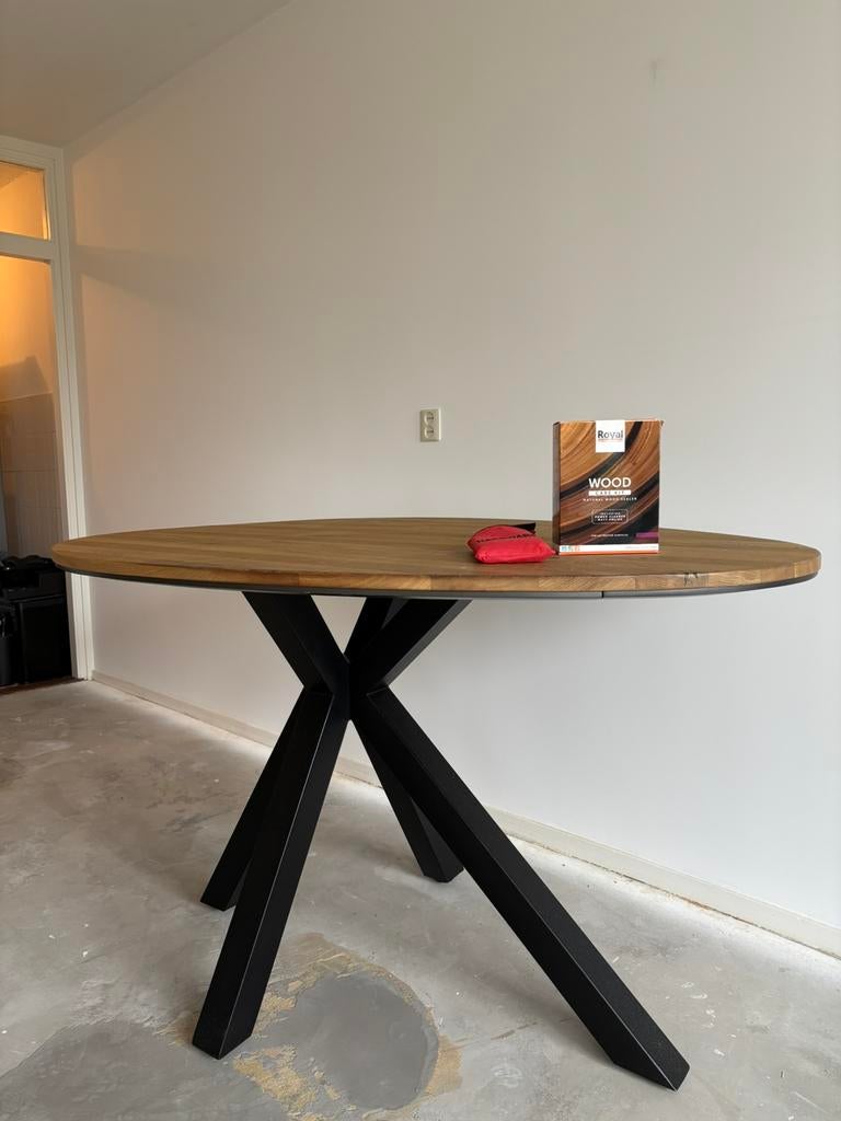 Unieke Mango hout eettafel - Ovaal - Bartafel, Huis en Inrichting, Tafels | Eettafels, Ophalen, Zo goed als nieuw, Rond, 100 tot 150 cm