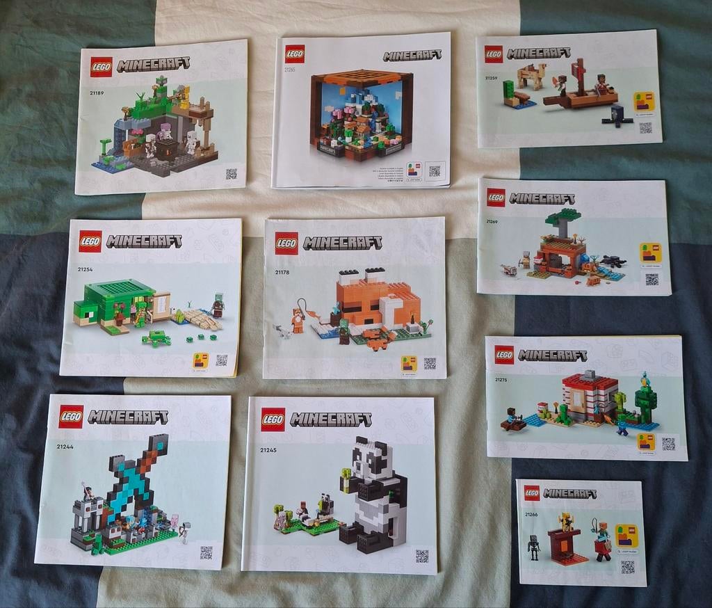 10 x lego minecraft bouwinstructie, Ophalen of Verzenden