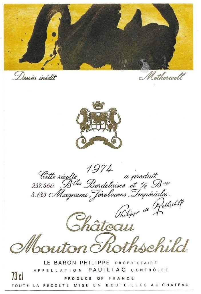 Etiketten Chateau Mouton Rothschild, Verzenden, Nieuw, Frankrijk, Overige typen