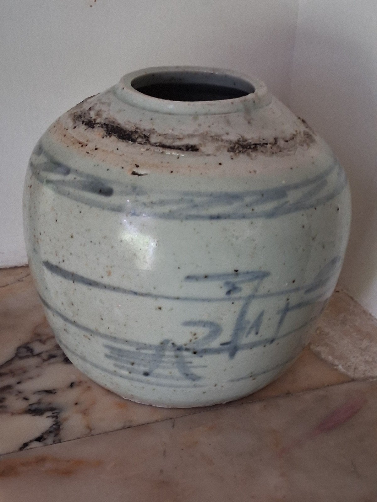 Antieke Gemberpot, handgeschilderd, circa 1900, Ophalen of Verzenden