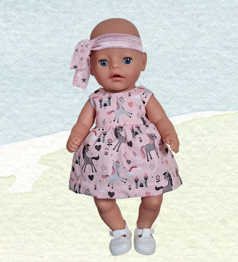 Jurksetje eenhoorn past babypop 36 cm, Ophalen of Verzenden, Nieuw, Babypop