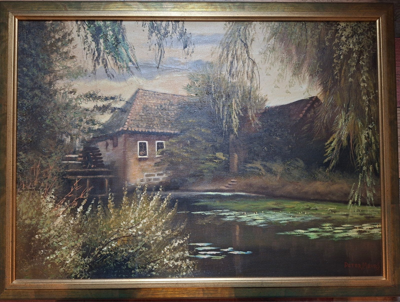 2 Schilderijen Peter Meurs - Watermolen + Boerderij, Ophalen of Verzenden