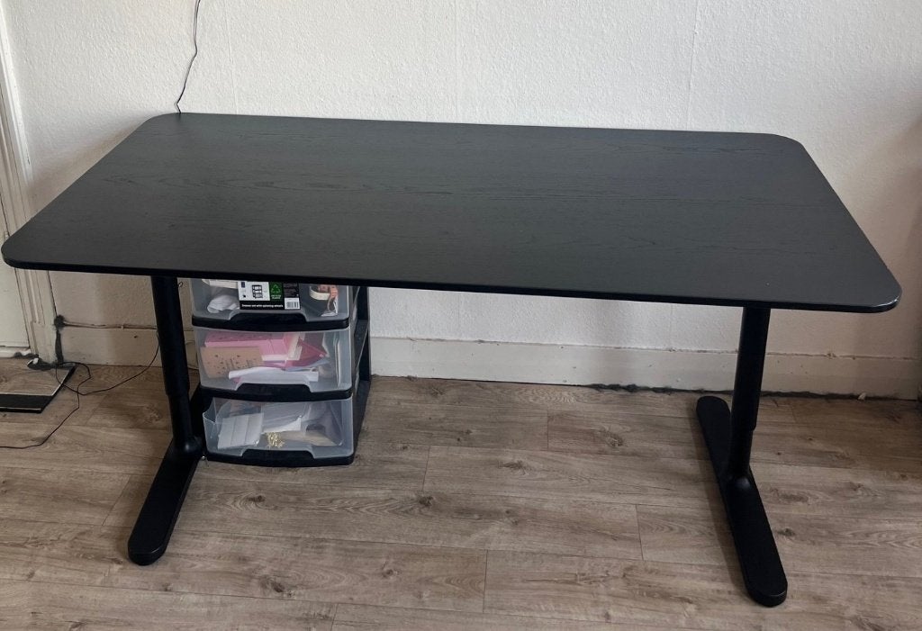 Bureau Tafel 160x80 Zwart Ikea, Ophalen, 160 cm, Gebruikt, Scandinavisch