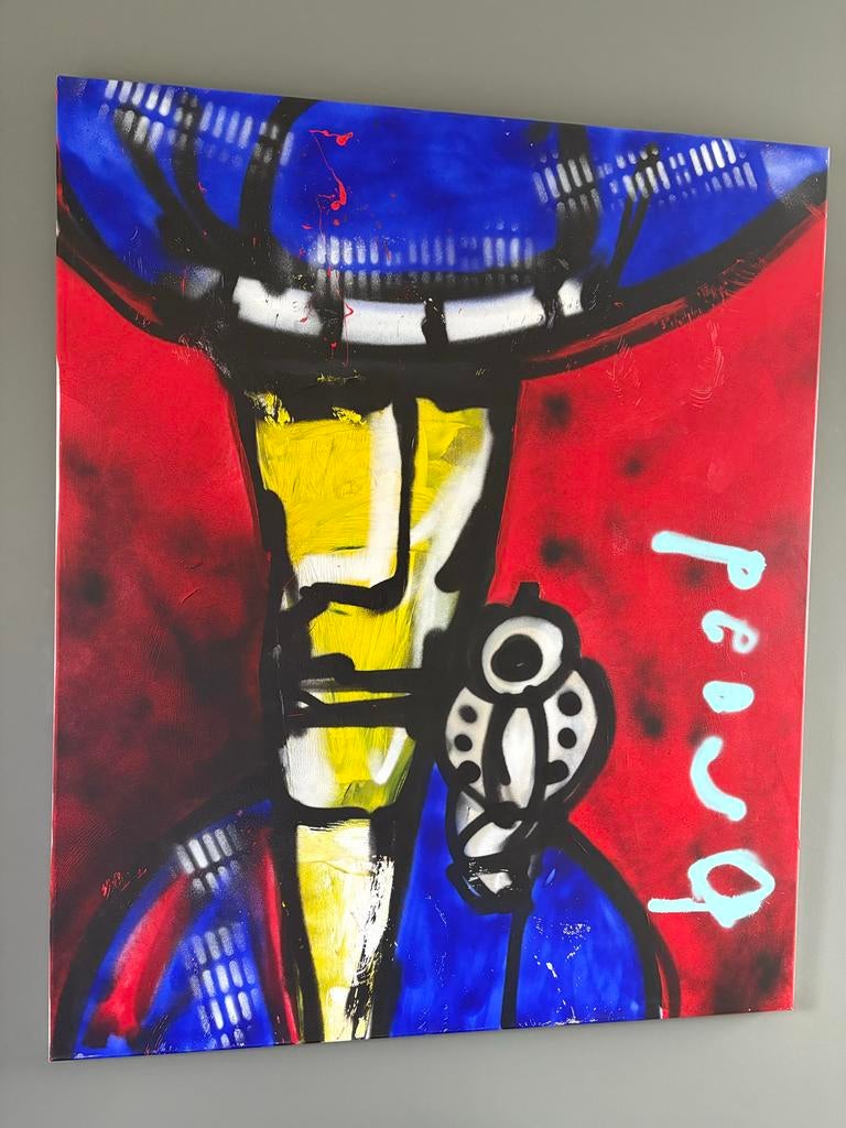 Herman Brood - Hands Up (100x120 cm) met Certificaat, Ophalen