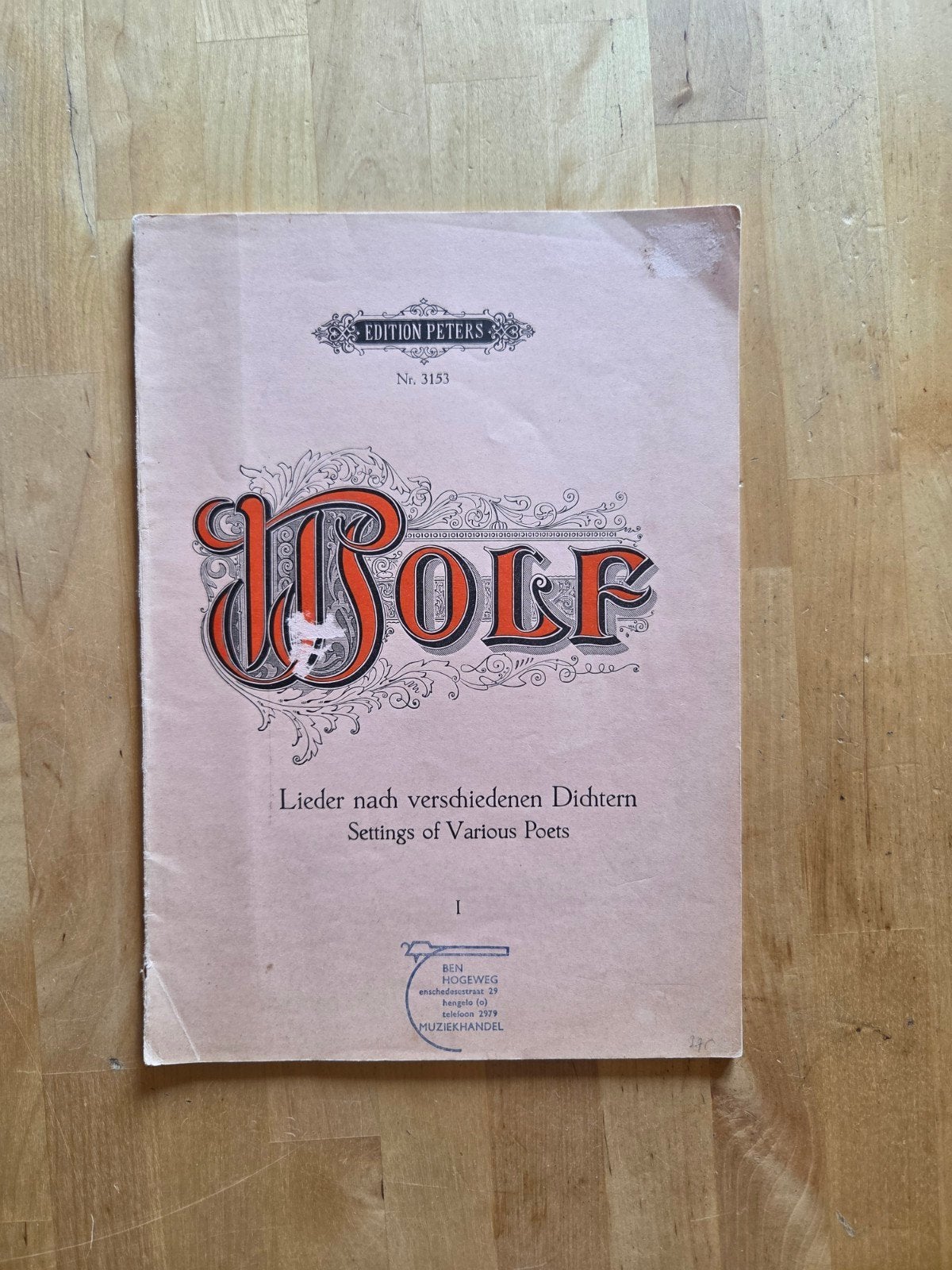 Hugo Wolf - Lieder nach verschiedenen Dichtern, Piano, Gebruikt, Verzenden, Klassiek