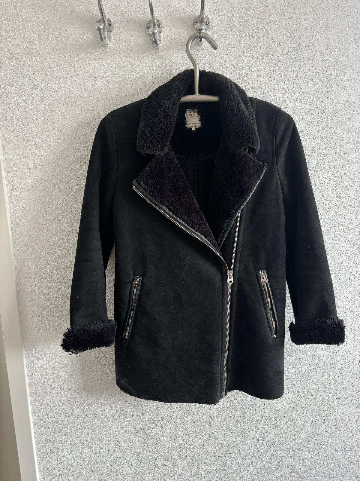 Zwarte bikerjack met teddy voering maat s, Kleding | Dames, Verzenden, Gedragen, Maat 36 (S), Zwart