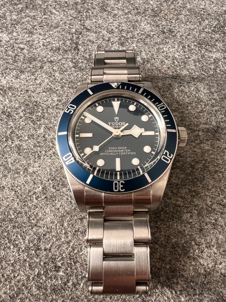 Black Bay Fifty-Eight Blauw - Zo goed als nieuw, Sieraden, Tassen en Uiterlijk, Horloges | Heren, Staal, Polshorloge, Zo goed als nieuw