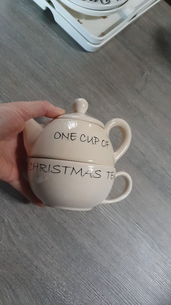 Riviera maison kerst 1 kops thee, Overige materialen, Ophalen of Verzenden, Zo goed als nieuw, Theepot