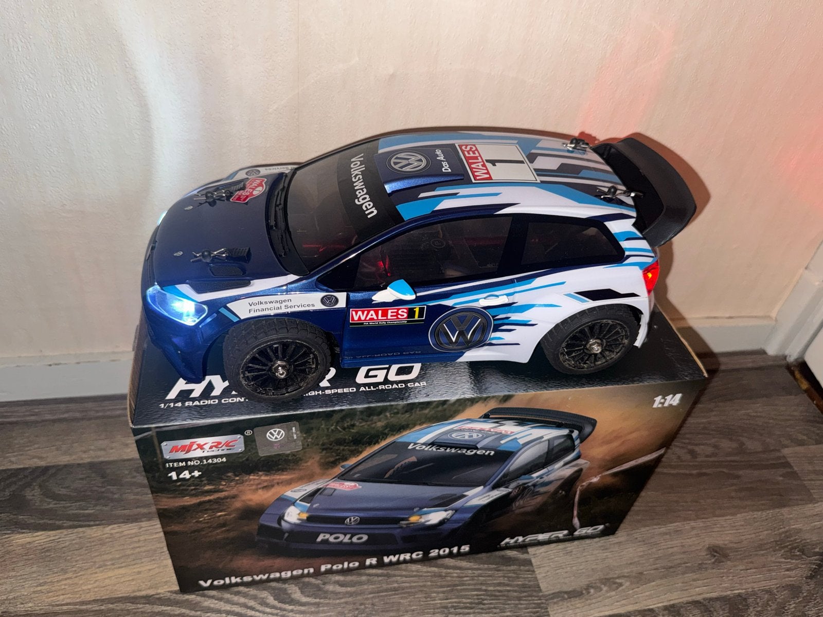 Hyper Go Volkswagen Polo R WRC 2015 RC Auto 1:14, Auto offroad, Schaal 1:14, Zo goed als nieuw, RTR (Ready to Run)