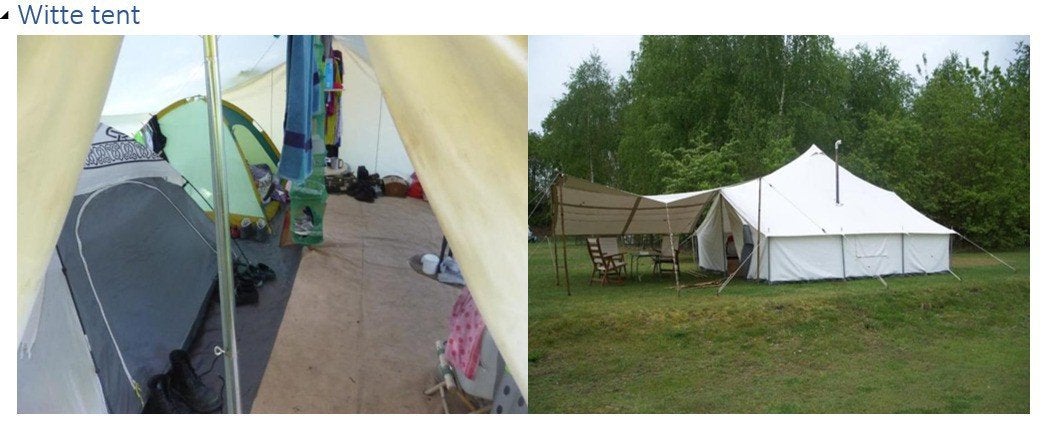 Ruime katoenen tent met stahoogte en kacheldoorvoer, Ophalen, Gebruikt, Meer dan 6