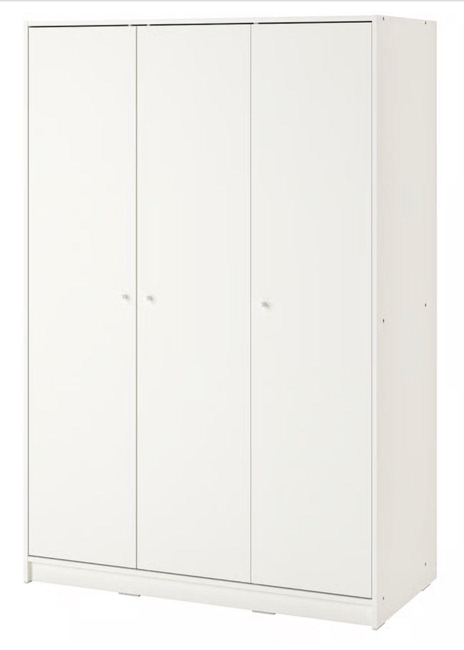 KLEPPSTAD Kledingkast met 3 deuren, wit, 117x55x176 cm, Ophalen, Zo goed als nieuw, 50 tot 75 cm, 150 tot 200 cm