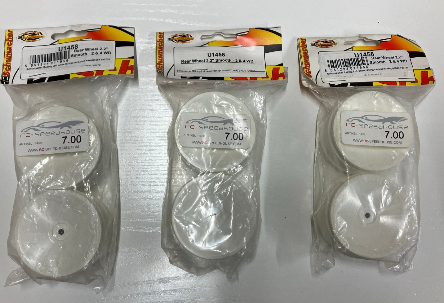 3x Schumacher Vintage Rear Wheels 2.2 Smooth (U1458) – NIEUW, Nieuw, Ophalen of Verzenden, Onderdeel, RTR (Ready to Run)