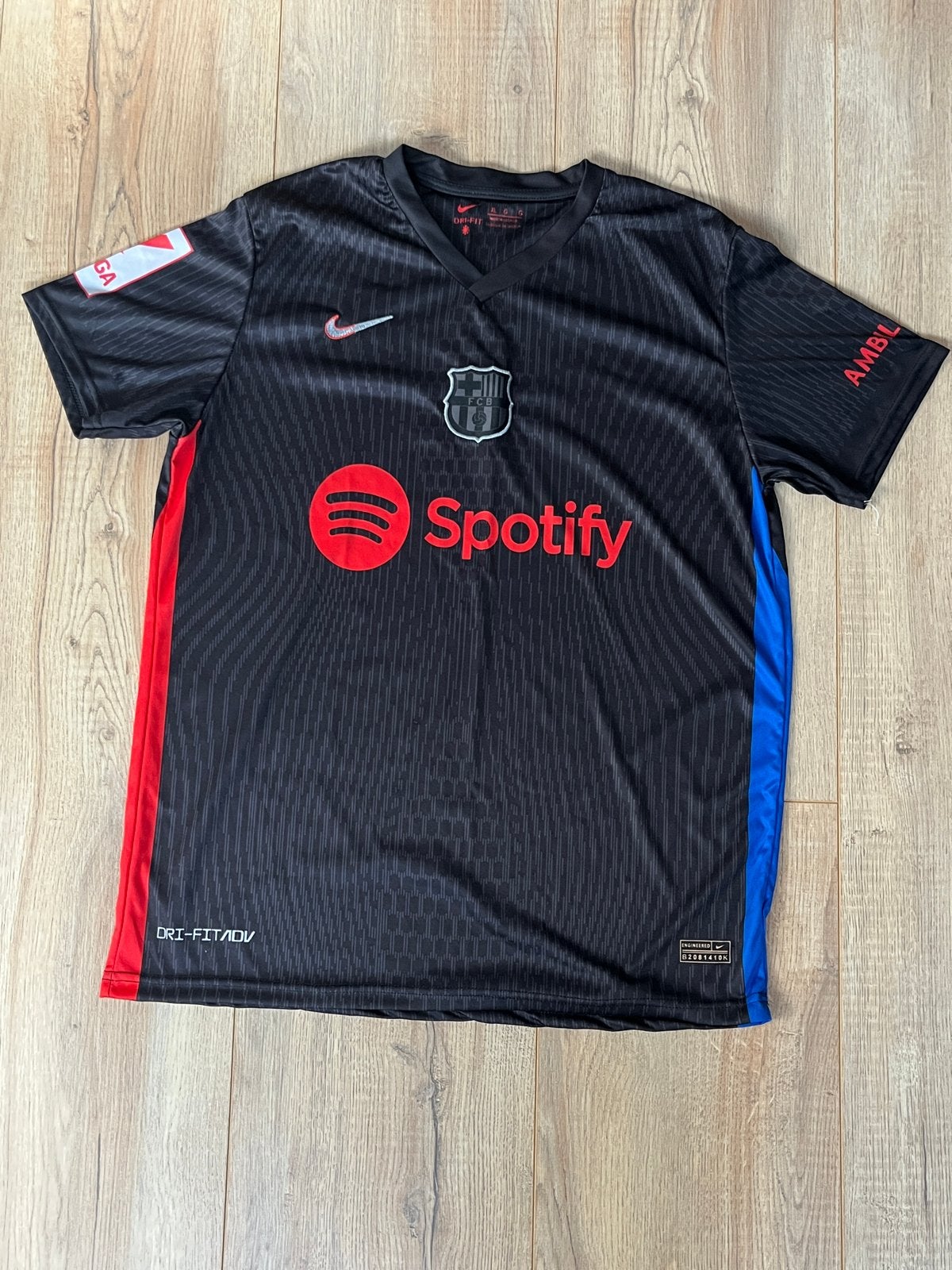 FC Barcelona uitshirt 2023/2024 Lamine Yamal #19, Maat 52/54 (L), Verzenden, Zwart, Zo goed als nieuw