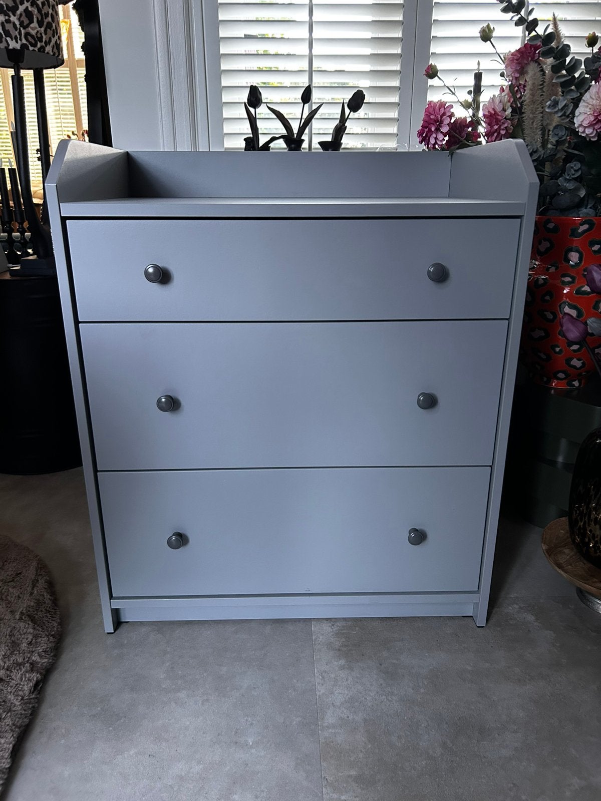 Hauga ikea ladekast / commode licht grijs, Ophalen, 50 tot 100 cm, Zo goed als nieuw, 3 of 4 laden