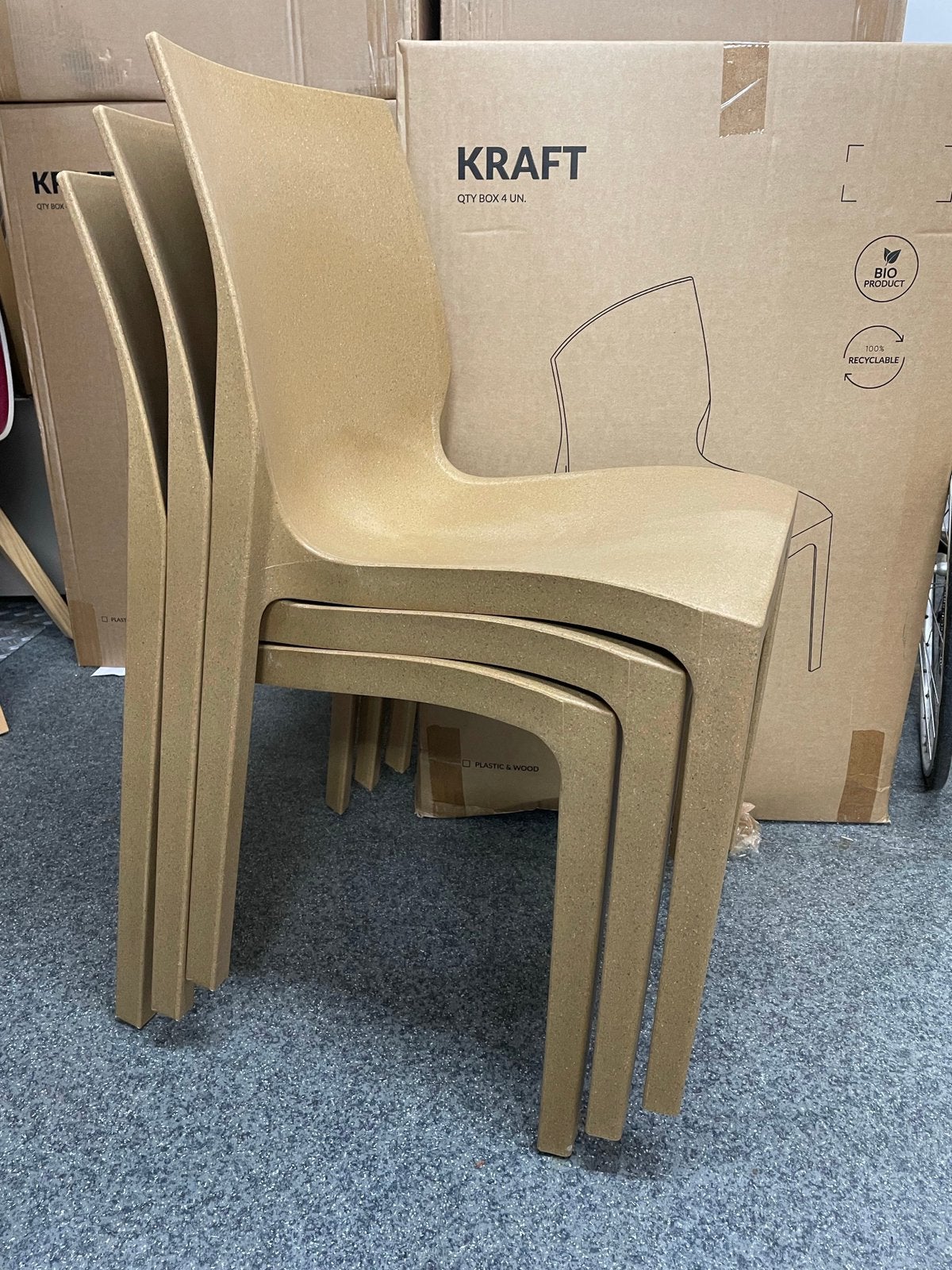 40x Nieuw design eetkamerstoelen stapelstoelen, Ophalen, Nieuw, X, Vijf, Zes of meer stoelen