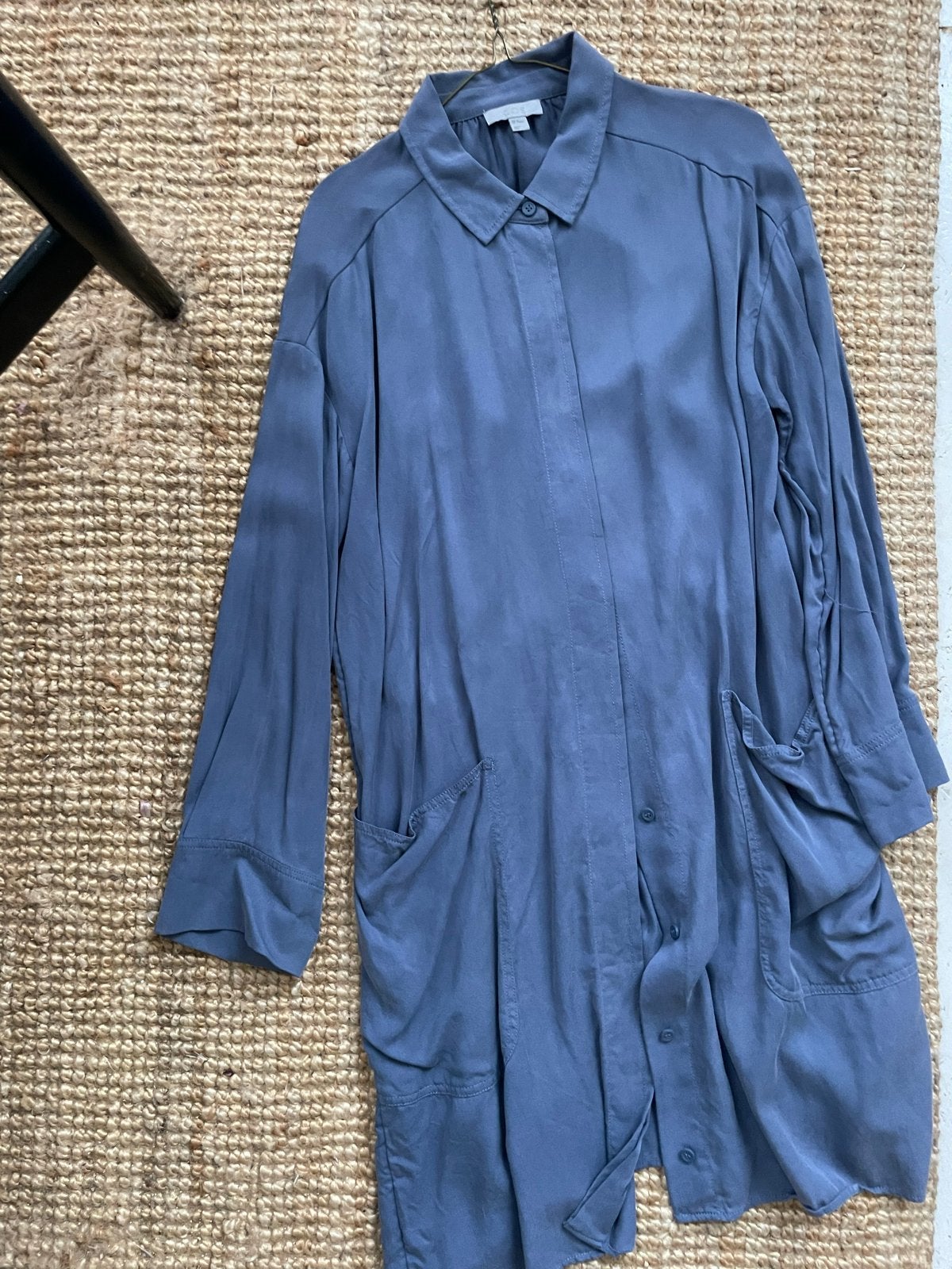 COS Lyocell Jurk Maat 40 Blauw, Maat 38/40 (M), Zo goed als nieuw, Onder de knie, Verzenden