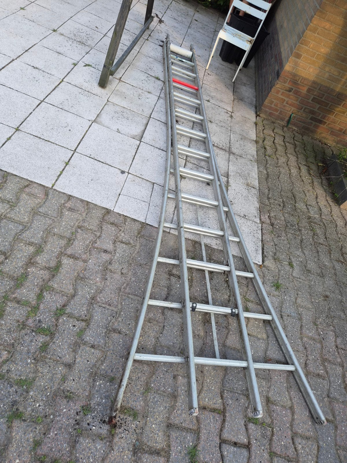 Gebruikte uitschuifbare ladder, Doe-het-zelf en Verbouw, Ophalen, Gebruikt, Ladder, 4 meter of meer