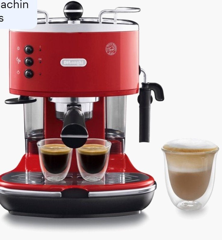 De'Longhi Dedica Style EC685.R Espressomachine Rood, Espresso apparaat, Nieuw, Ophalen of Verzenden, Afneembaar waterreservoir