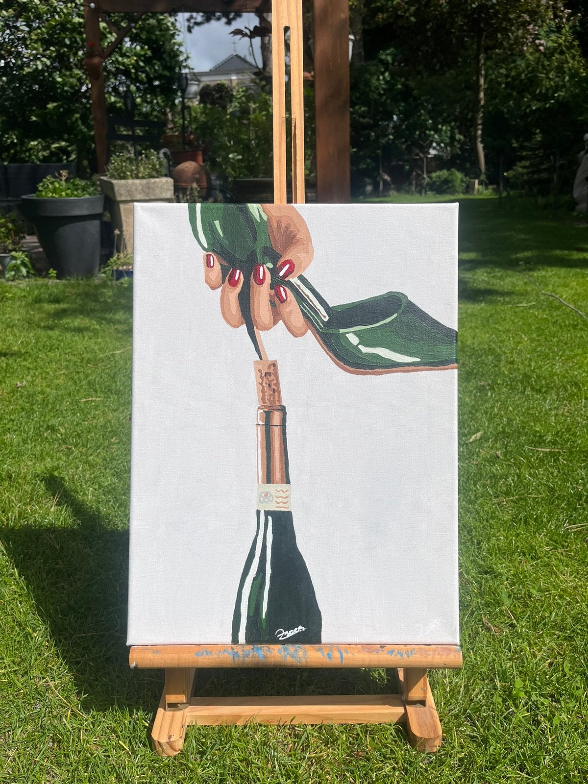 Fashion Art schilderij – Champagne en hoge hak, Ophalen, Nieuw, Acrylverf