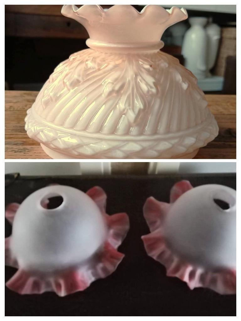 Glazen kapjes roze lampenkapjes diversen, Ophalen of Verzenden