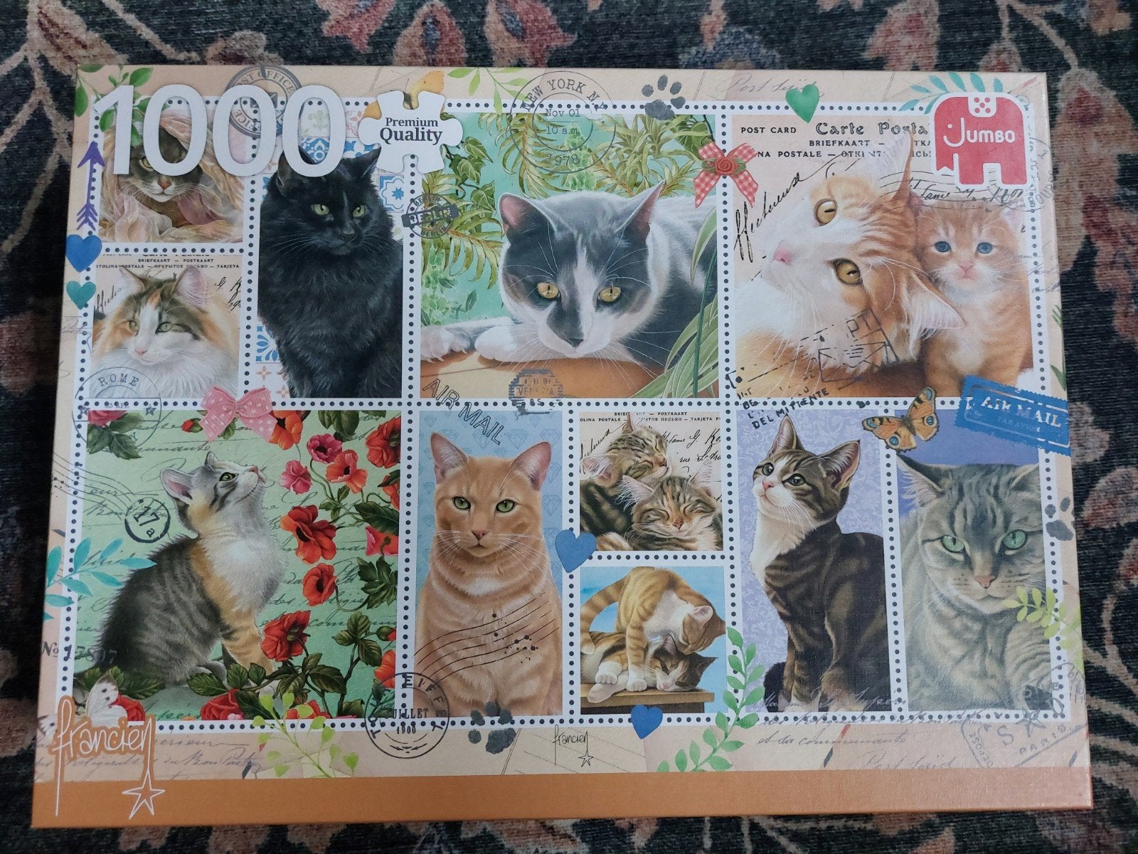 Katten legpuzzel Jumbo 1000 stukjes Francien, Ophalen of Verzenden, 500 t/m 1500 stukjes, Zo goed als nieuw