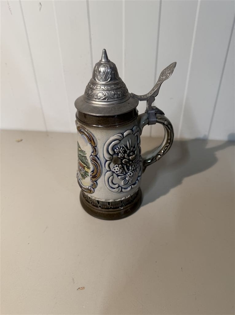 Bierpul met deksel - Vintage King Austria handgemaakt, Verzamelen, Ophalen of Verzenden, Zo goed als nieuw, Pul(len), Overige merken