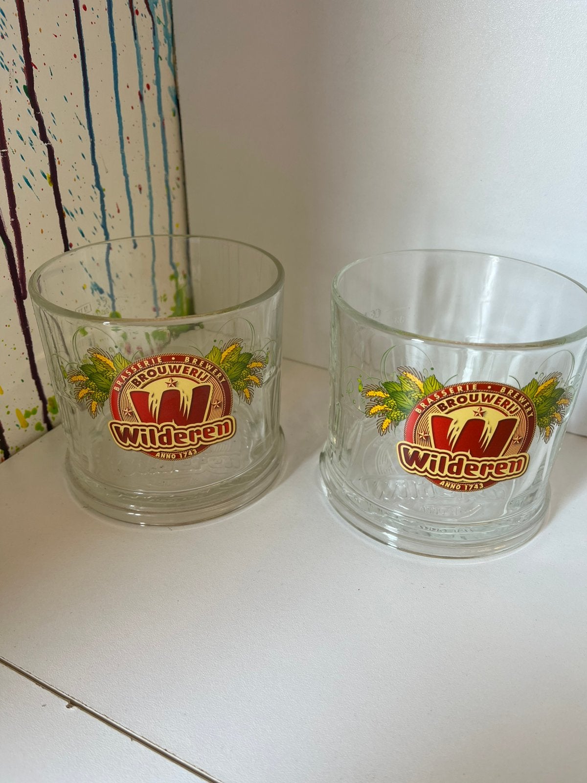 Wilderen bierglazen set van 2 glazen, Verzamelen, Ophalen of Verzenden, Nieuw, Glas of Glazen, Overige merken
