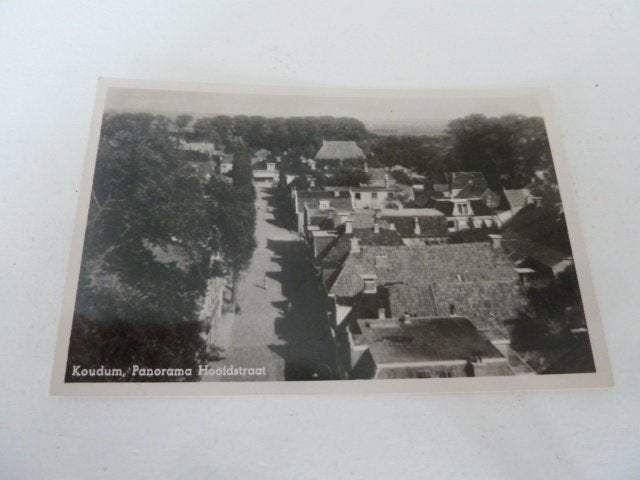 Koudum 1950 Panorama Hoofdstraat, Ophalen of Verzenden, 1940 tot 1960, Gelopen