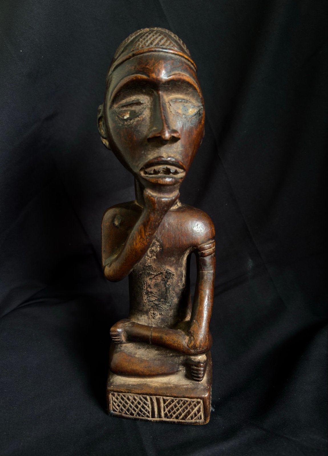 Antiek Afrikaans Houten Beeld -Bacongo, Congo, Ophalen of Verzenden, Handgemaakt, 20 - 50 cm, Beeld