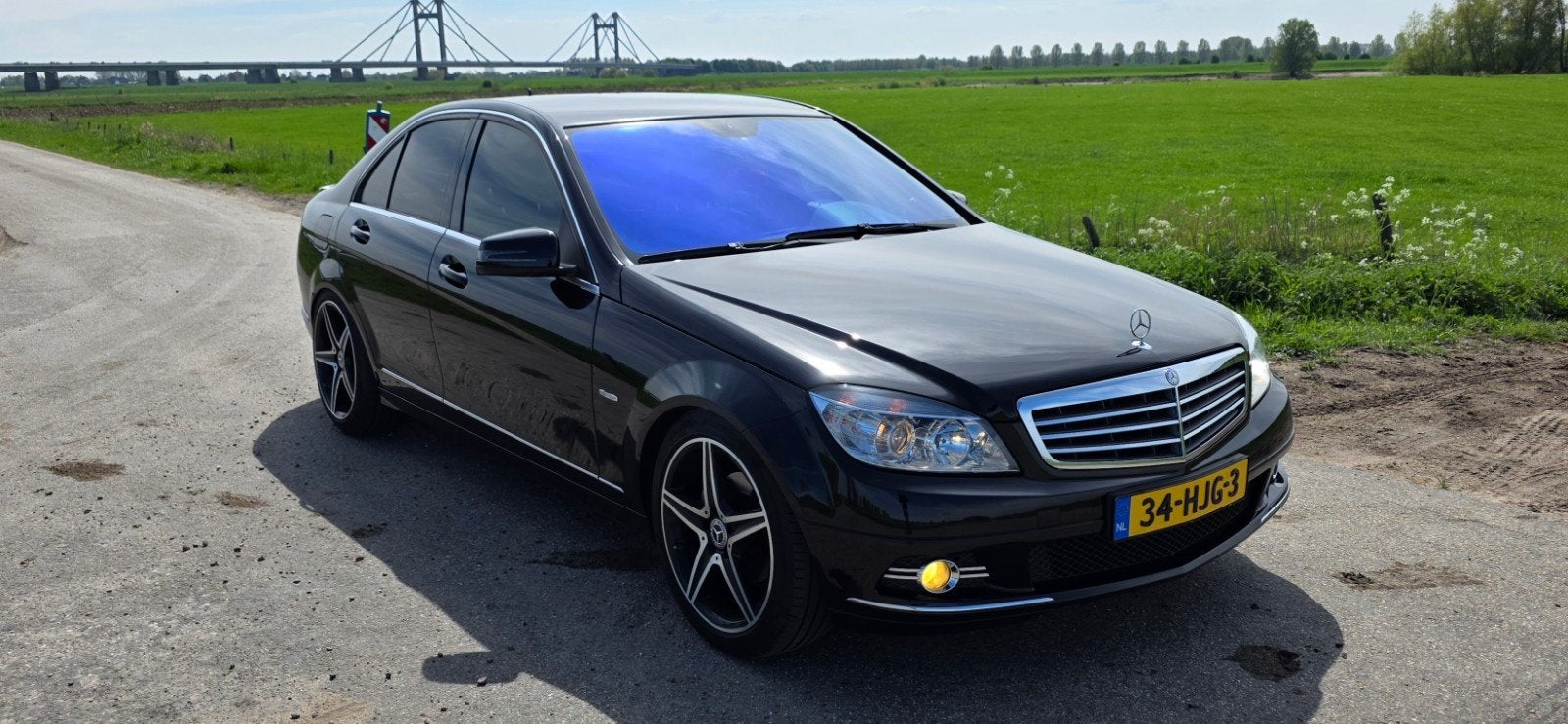 Mercedes-Benz C-Klasse 1.6 C180 Kompr. Sedan 2008 Zwart, Leder en Stof, Zwart, 75 €/maand, Handgeschakeld