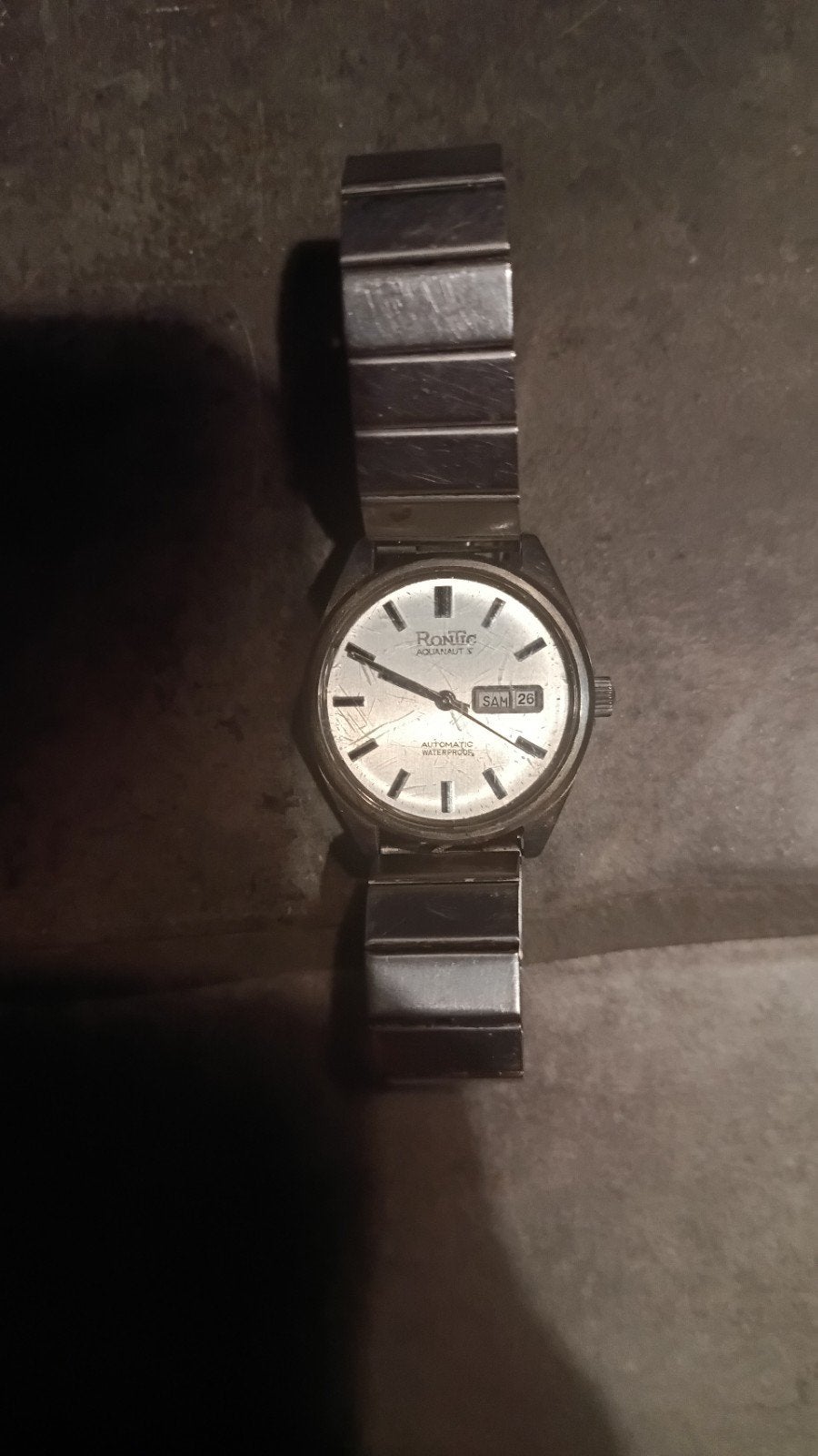 Vintage Rontic (Ricoh Japan) Herenhorloge '70, Overige merken, Staal, Met bandje, Polshorloge