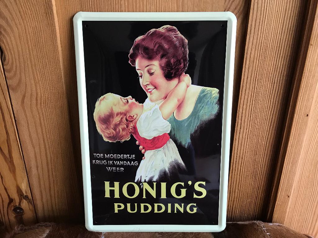 Reclamebord Honig 's Pudding 20x30, Ophalen of Verzenden, Zo goed als nieuw, Reclamebord