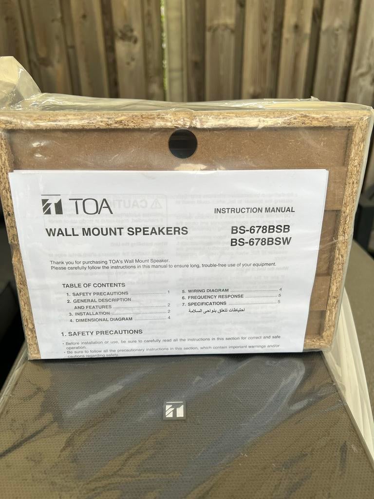 TOA Wall Mount Speakers (Nieuw), Audio, Tv en Foto, Nieuw, Minder dan 60 watt, Front, Rear of Stereo speakers, Ophalen