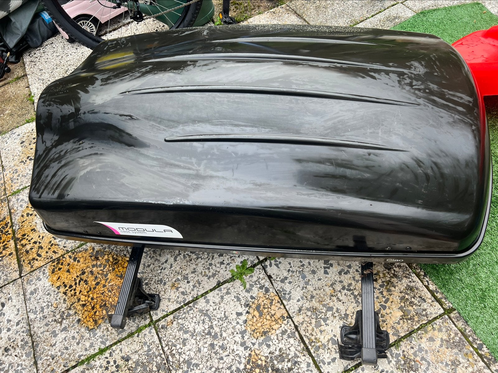 Dakkoffer met dragers., Auto diversen, Dakkoffers, Ophalen of Verzenden, Gebruikt