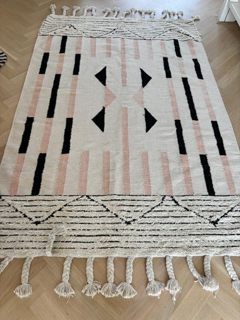 Katoenen vloerkleed kelim Madam Stoltz, Ophalen of Verzenden, Rechthoekig, 200 cm of meer