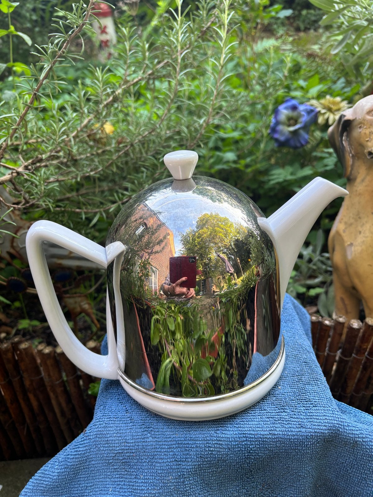 Bredemeijer Cosy Manto Theepot - Wit/Zilver - ZGAN, Huis en Inrichting, Theepot/fluitketel, Bredemeijer, Ophalen of Verzenden