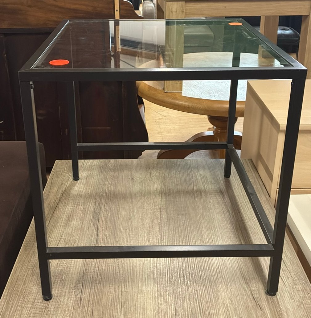 Glazen bijzettafel/zwart, Ophalen, Onbekend, Zo goed als nieuw, Onbekend