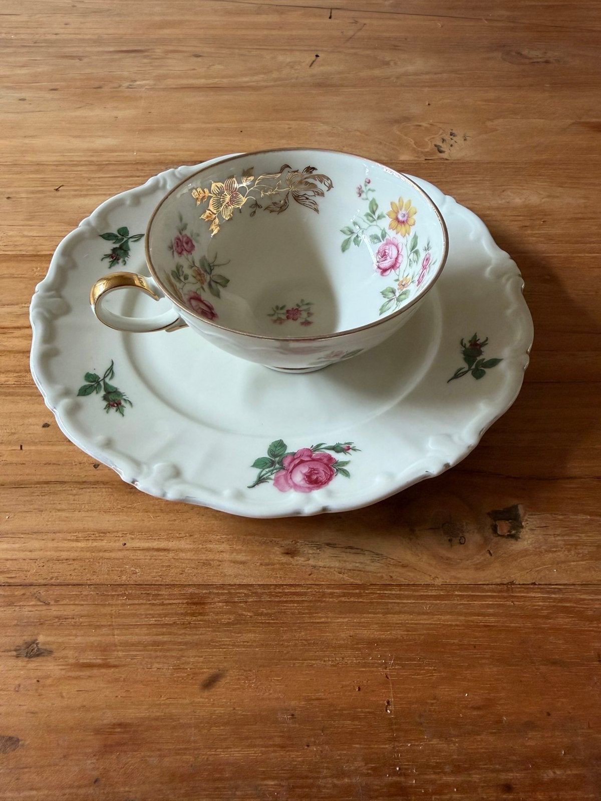 Vintage Rosenthal theekopjes en schotels, bloemmotief, Antiek en Kunst, Ophalen