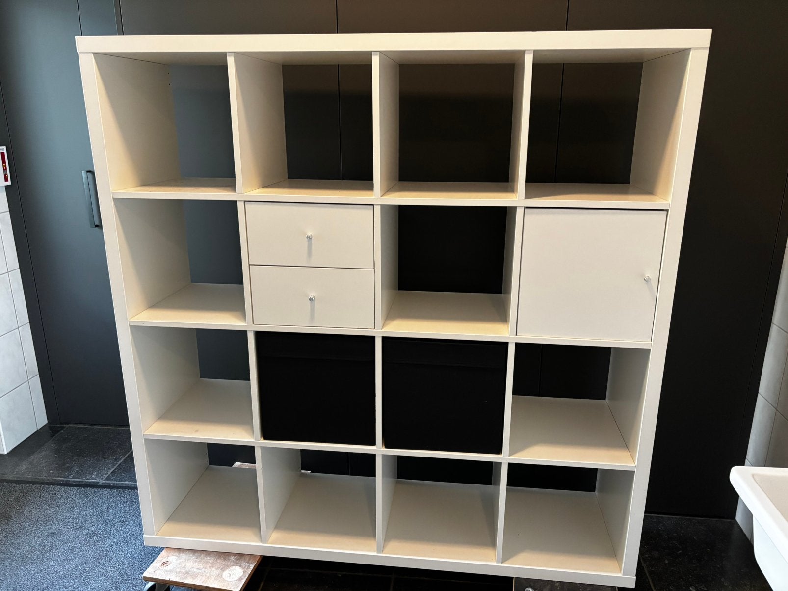 Vakkenkast Kallax Ikea 4x4 wit, Ophalen, Zo goed als nieuw, 25 tot 50 cm, Minder dan 150 cm