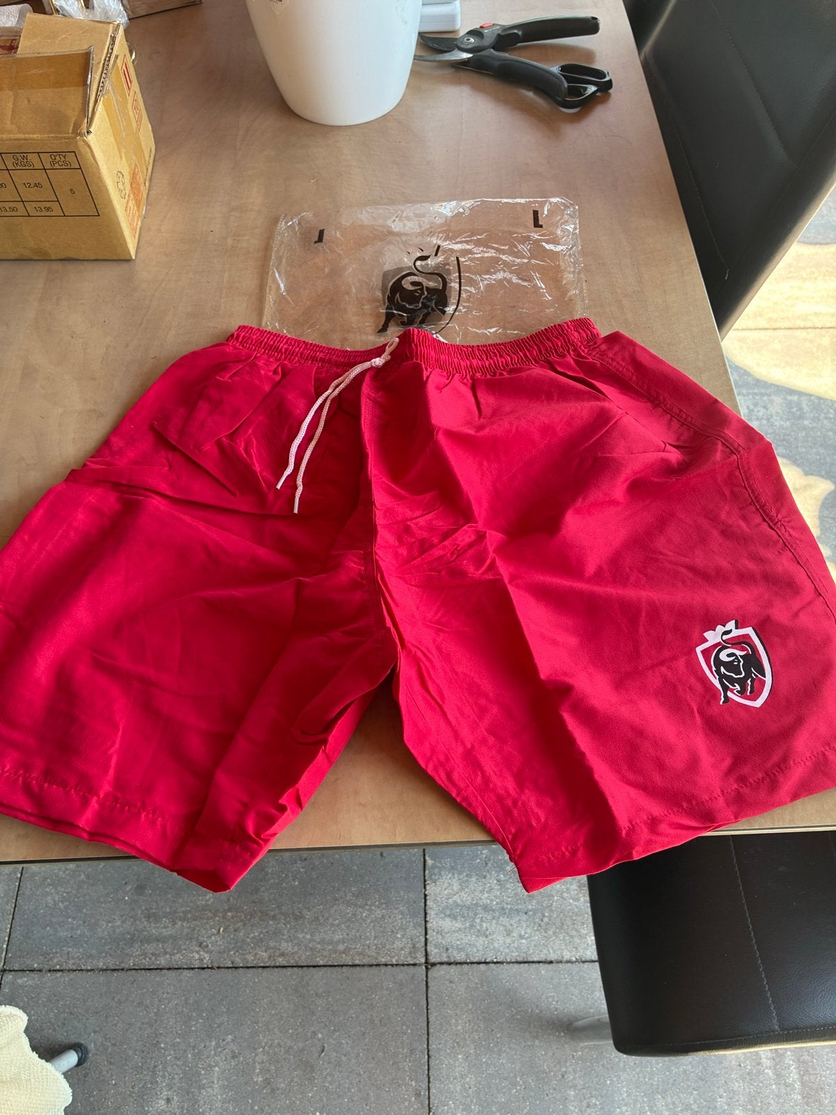 Rode zwemshort met logo - Maat L, Ophalen of Verzenden, Nieuw, Maat 52/54 (L), Rood