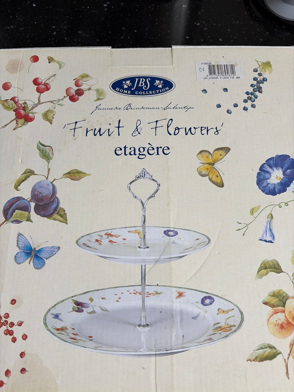 JBS Home Collection 'Fruit & Flowers' etagère, Huis en Inrichting, Ophalen, Overige merken, Keramiek, Nieuw