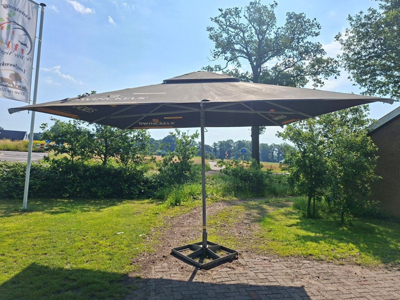 horeca parasol swinkels 4x4, Ophalen, Gebruikt, Zweefparasol