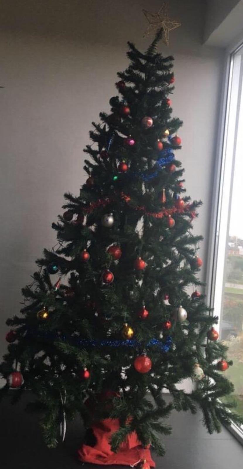 Mooie kunst kerstboom Triumph Three groen 215cm, Diversen, Kerst, Ophalen, Gebruikt