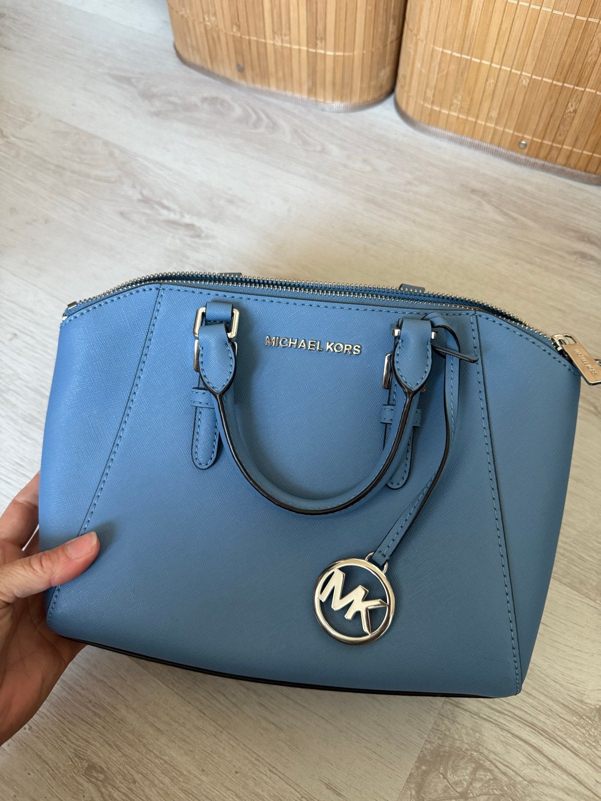 Originele Michael Kors tas baby blauw, Ophalen of Verzenden, Gebruikt, Blauw, Handtas
