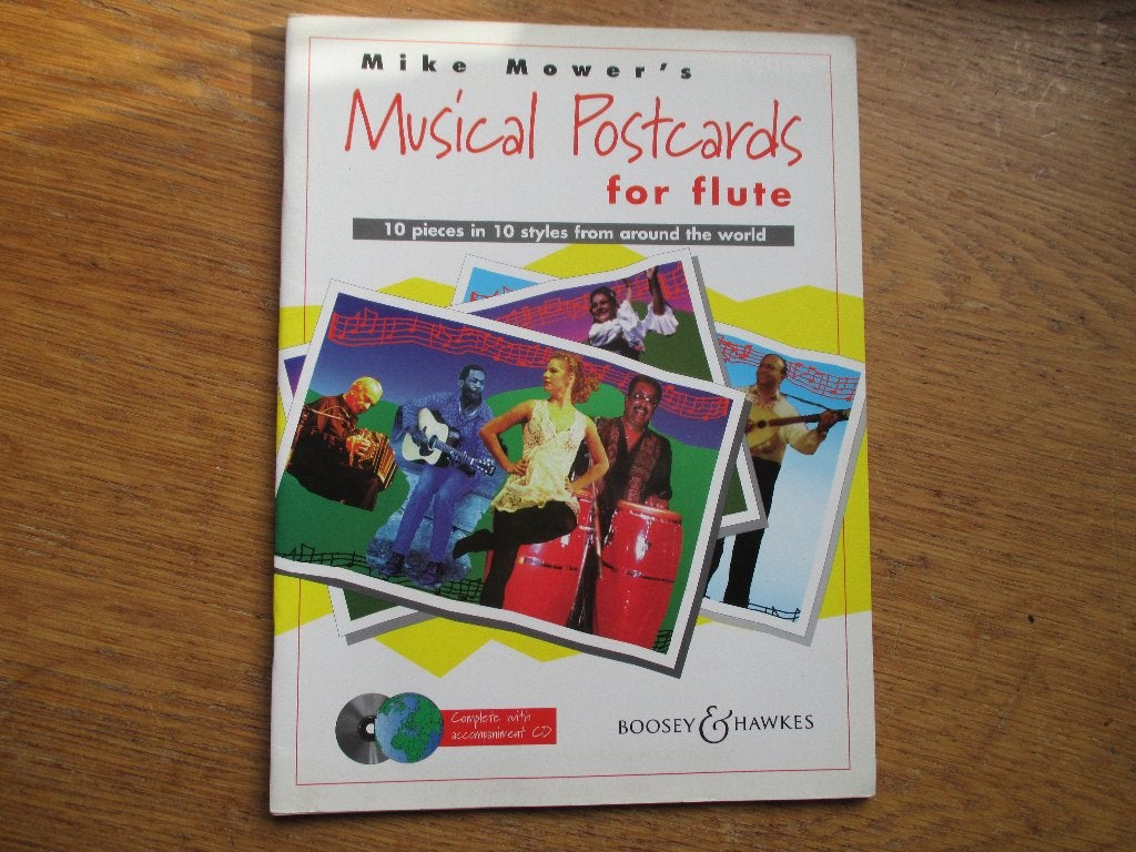Musical postcards for flute - mike mower -dwarsfluit, Gebruikt, Dwarsfluit of Piccolo, Ophalen of Verzenden, Artiest of Componist