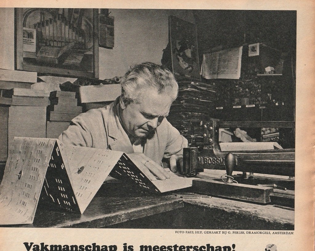 retro reclame 1960 Grolsch bier G. Perlee draaiorgel boeken, Verzenden, Overige typen