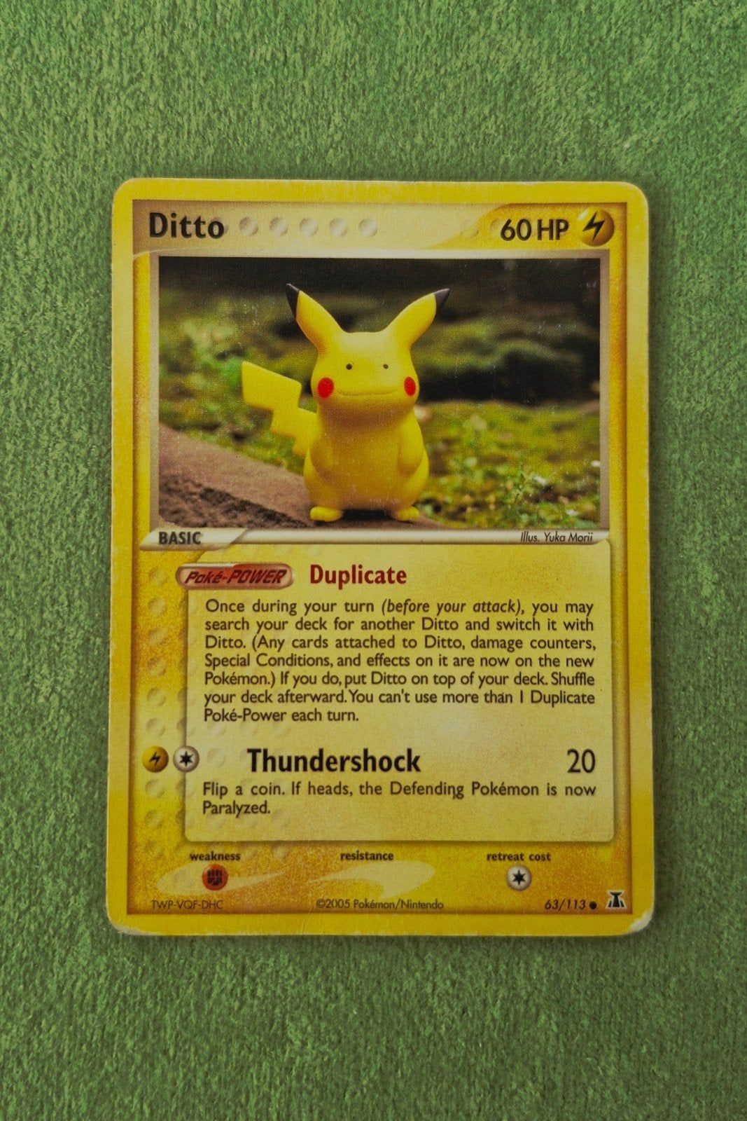 Pokemon kaart Ditto EX Delta Species (Pikachu), Ophalen of Verzenden, Zo goed als nieuw, Losse kaart