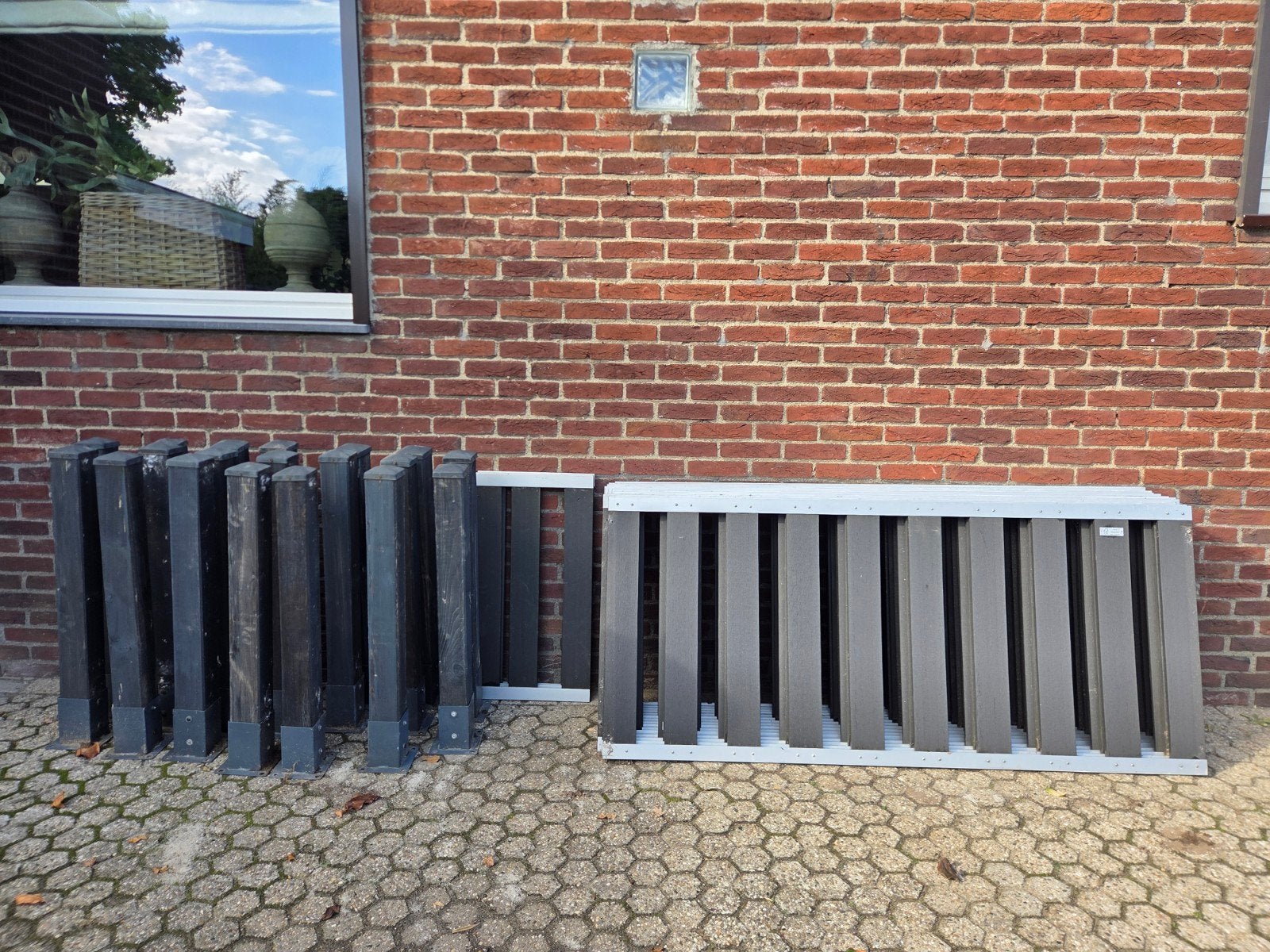 ruim 31 meter composiet design hekwerk, Ophalen, Zo goed als nieuw, IJzer, Dubbelstaafmat hekwerk